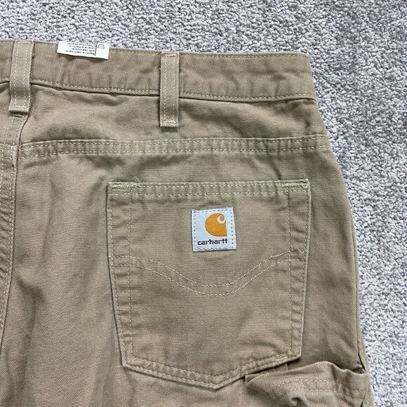 Lands' End Chino Carpenter Pants Womens 12 Brown High Rise Straight Casual 34x34 - Picture 5 of 13